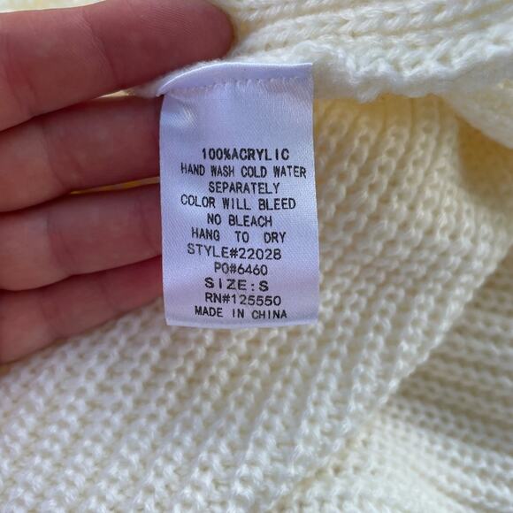 Bump Biddy maternity high turtleneck long sleeve cream knitted sweater - Picture 5 of 5